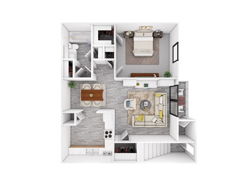 1-bedroom floor plan.